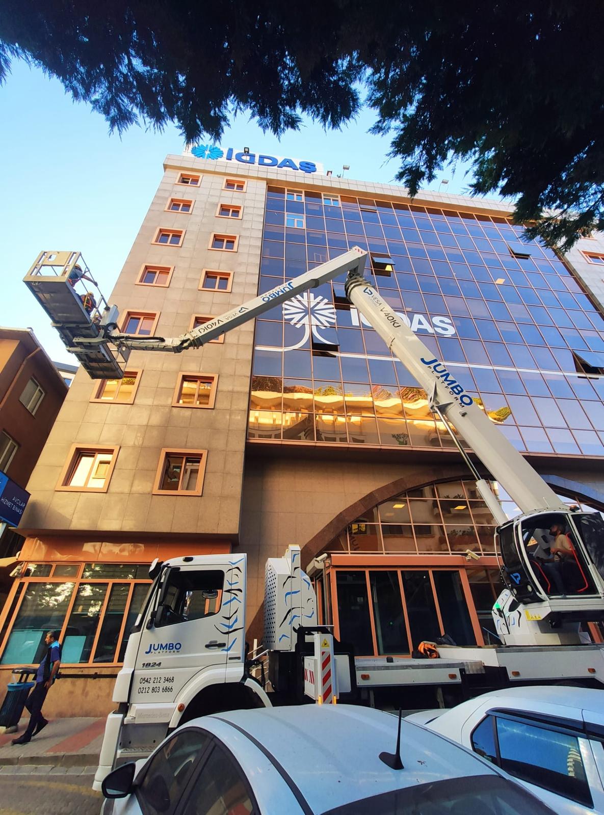 sepetli platform, 53 metre sepetli platform, sepetli platform kiralama, jumbo platform, 53m sepetli vinç, personel yükseltici platform, yüksek erişim platformu